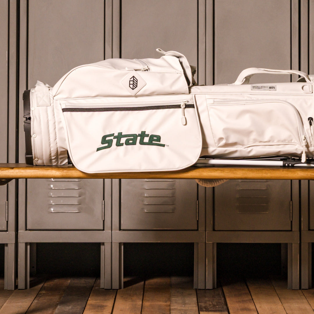Michigan St. Rover Stand Bag - Bone